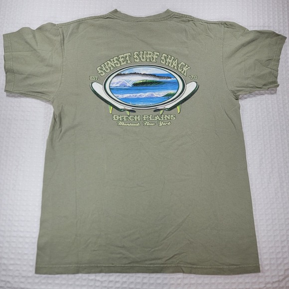 Coastal Classics Other - Coastal Classics Sunset Surf Shack Ditch Plains Montauk NY T-Shirt Mens L Green
